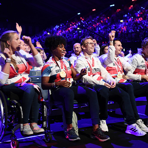 Paralympics Team GB at the national lottery homecoming event at AO arena.